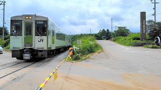 〔4K UHD///sp〕JR東日本・小海線：清里～野辺山駅間、キハ110形/快速『八ケ岳高原列車号』、JR最高地点通過シーン。-1-