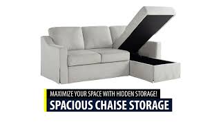 Serta® Harvard Convertible Sofa with Reversible Chaise in Linen