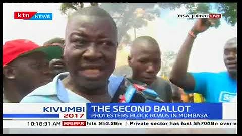 Mombasa Jomvu residents protest the fresh polls