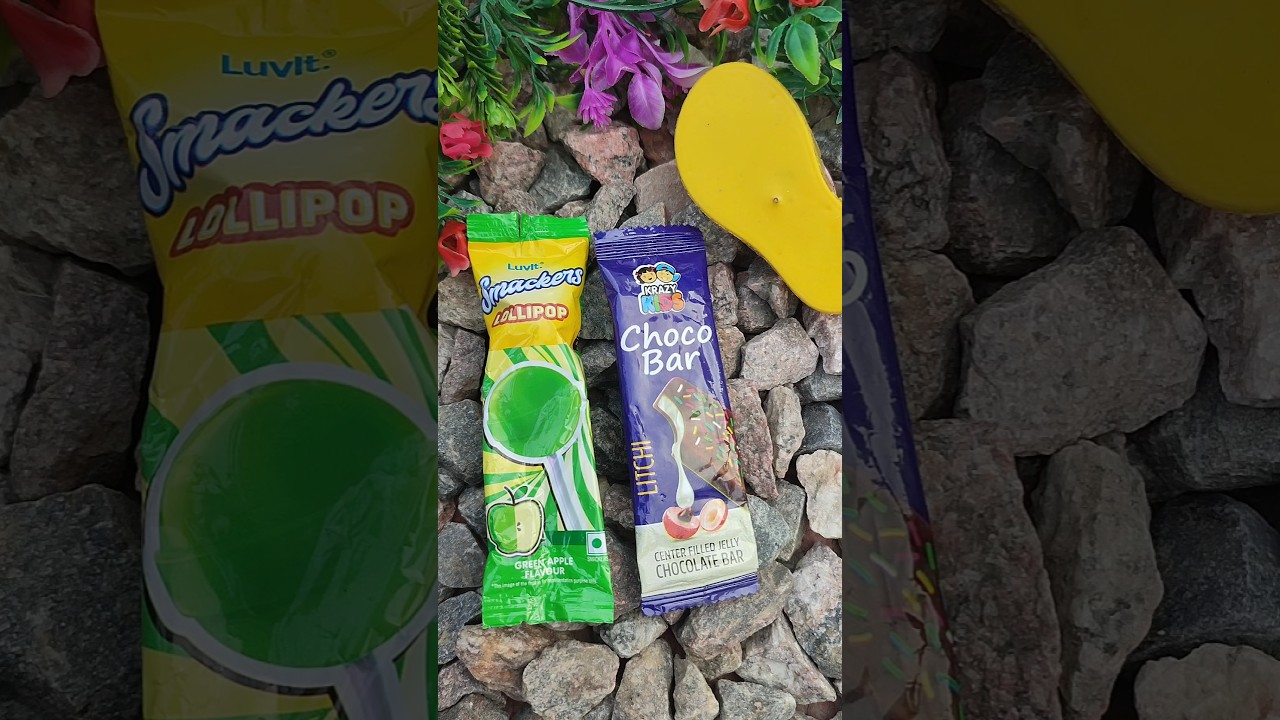 Center Filled chocolate Bar & Green Apple lollipop 