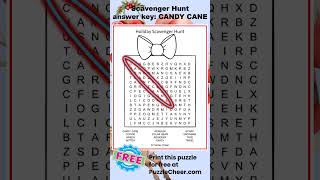 Christmas Scavenger Hunt Word Search-Find SANTA, CANDY CANE AND REINDEER #wordsearch #Christmas