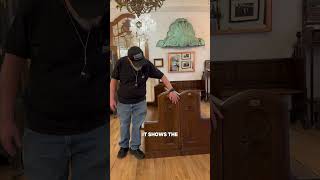 Check out these double carved church pews!