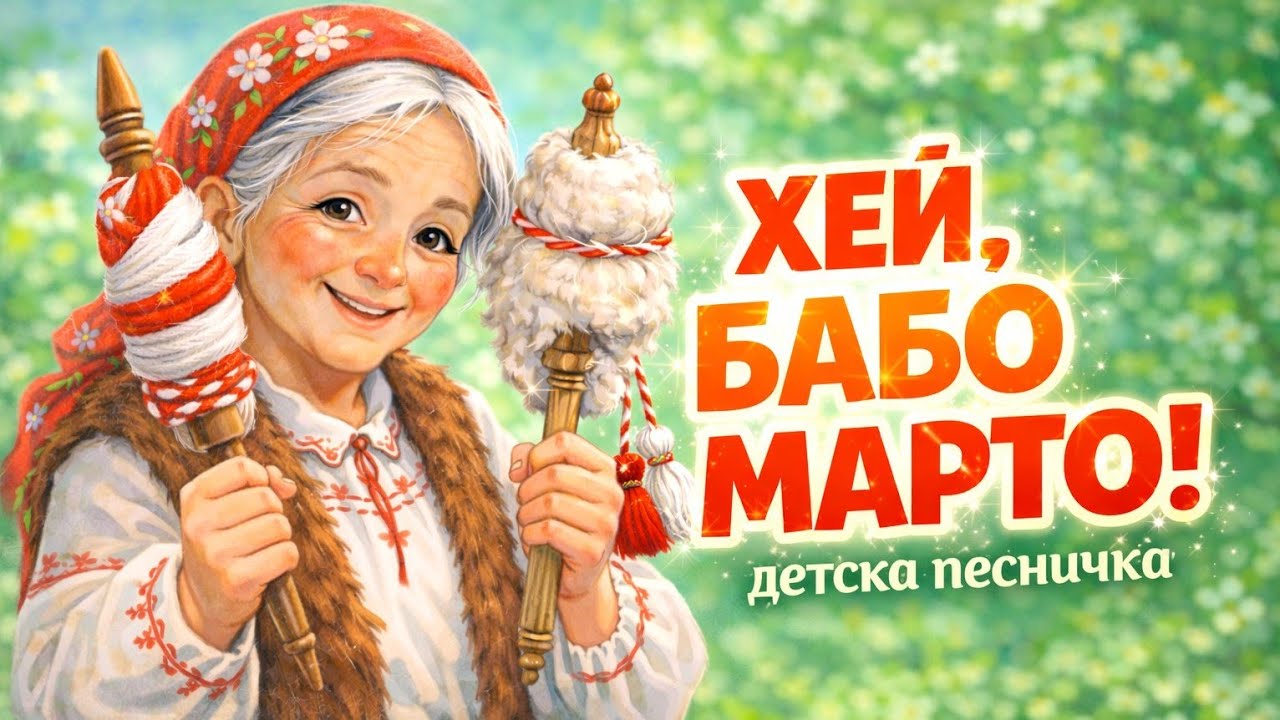 Хей, Бабо Марто! 🌸 Детска песничка за Баба Марта и мартениците | Българска пролетна песен