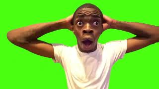 Shocked guy face meme (Green Screen)