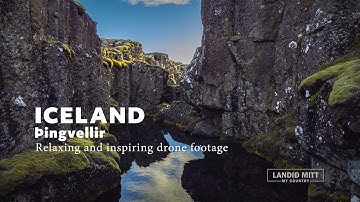Iceland - Þingvellir. Relaxing and inspiring drone footage.