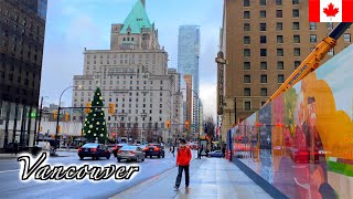 🇨🇦Vancouver Winter Walk - Downtown Vancouver | West Georgia Street - 【4K】