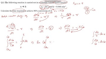 Constant Volume Batch Reactor (Practice Problem 1) - Chemical Reaction Engineering- ChemE Tutor