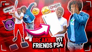 I DESTROYED MY FRIEND'S PS4 \& SURPRISED HIM WITH A NEW PS5! (Hilarious)