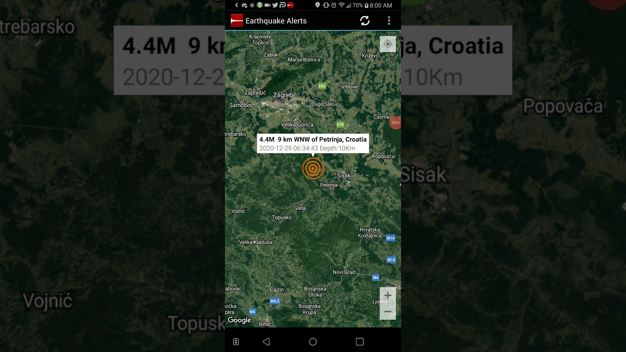 4.4 Earthquake Petrinja, Croatia 12-29-20