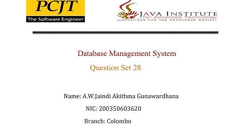 DBMS Question Set 28