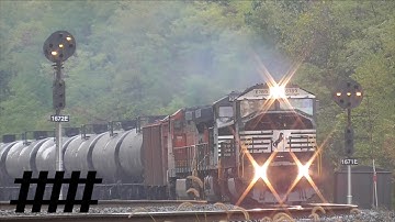 Norfolk Southern Train at Milepost 167 with PRR Signals in Lewistown, PA