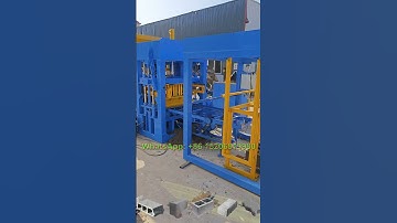 QT4-18 automatic cement concrete hollow block making machine with mixer and stackers #blockmachine