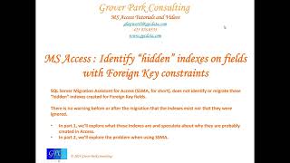 Identify “hidden” indexes on fields with Foreign Key constraints, Part 1 Profile