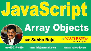 JavaScript Array Objects | JavaScript Tutorial | Mr. Subba Raju