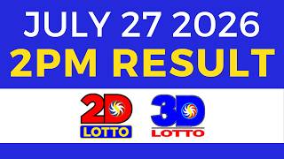 2PM Lotto Result Today July 27 2026 | EZ2 Swertres PCSO