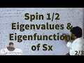 L37.2 Spin1/2 : The eigenvalues and eigenfunctions of Sx
