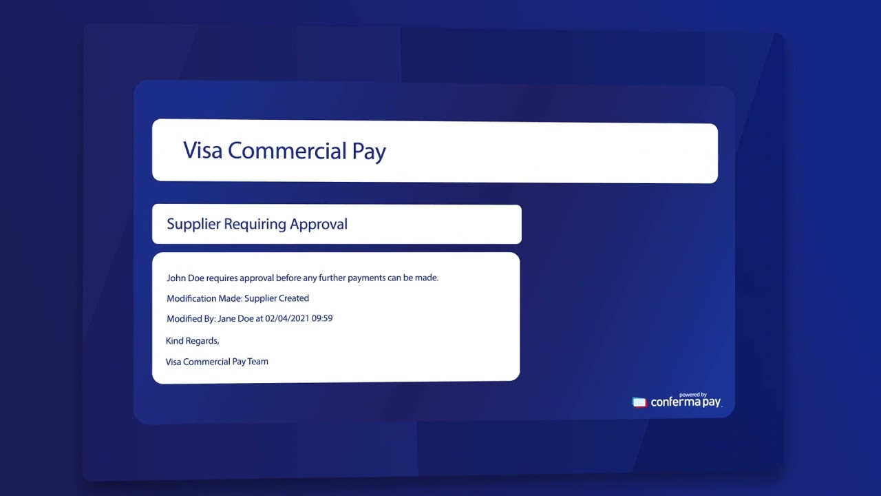 Visa Commercial Pay B2B StraightThrough Processing Supplier