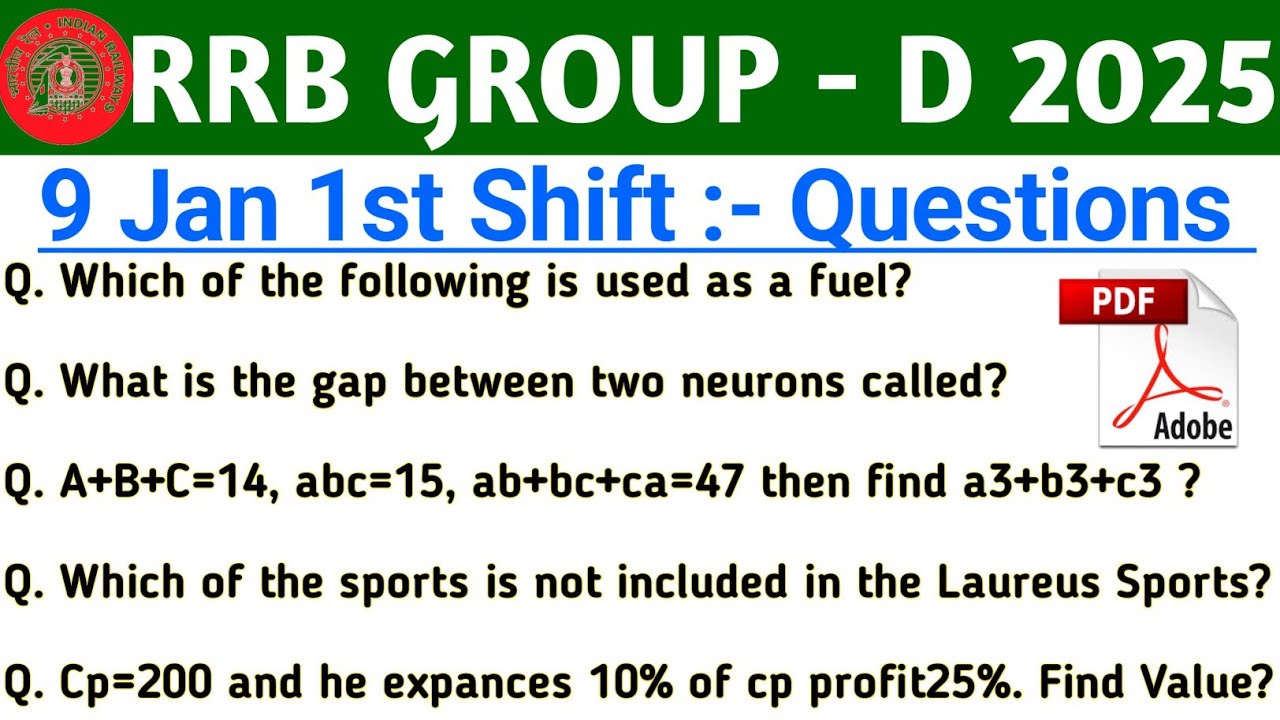 RRB GROUP D 9 JANUARY 1ST SHIFT EXAM ANALYSIS | CUT OFF | GOOD ATTEMPT | DIFFICULTY LEVEL