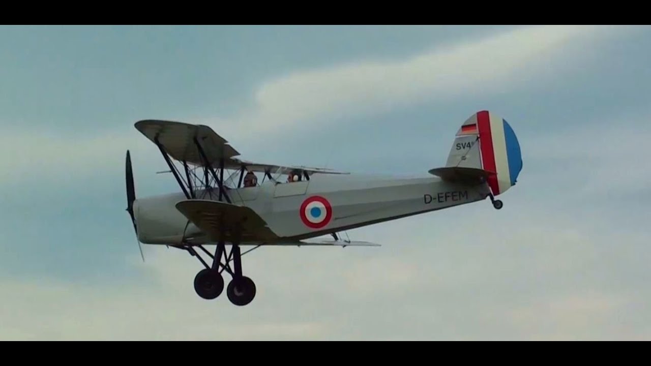 Stampe SV-4B "D-EFEM" - takeoff & landing @ Malsch 2015