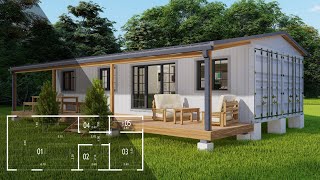 Container House 60 sqm 12x5 Simple Country Living