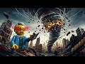 When a Tornado Turns LEGO City Into Flying Bricks #LEGOCity #Tornado #LEGO #LEGODestruction