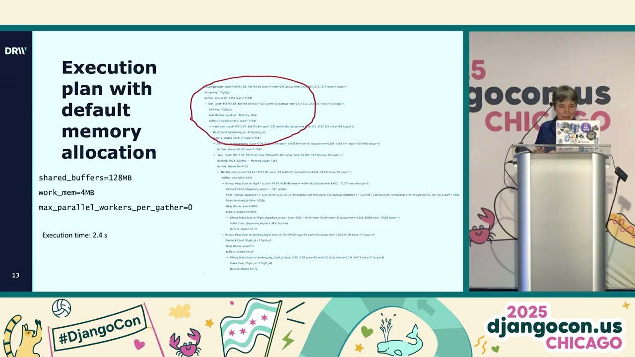 DjangoCon US 2025 - PostgreSQL: Tuning parameters or Tuning Queries? with Henrietta Dombrovskaya