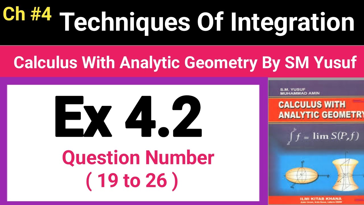 Yosuf Math Calculus By SM Yusuf Exercise 4.2 Questions 19_26 | learning Math With ...