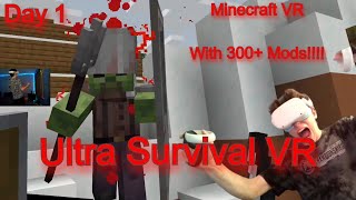 Minecraft VR With 300+ Mods is AMAZING! | Ultra Survival VR