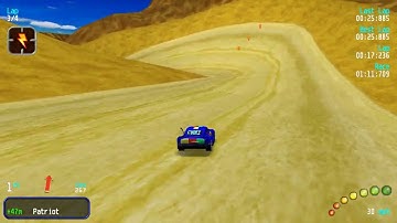 Re-Volt Custom Track DS Desert Hills by, kiwi, 16 Cars 4 Laps & Pickups!