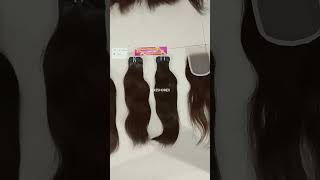 18&quot;  Natural Straight Weft Hair 3 Packs &amp; 4&quot; x 4&quot; Lace  18&quot; Closure $ 360