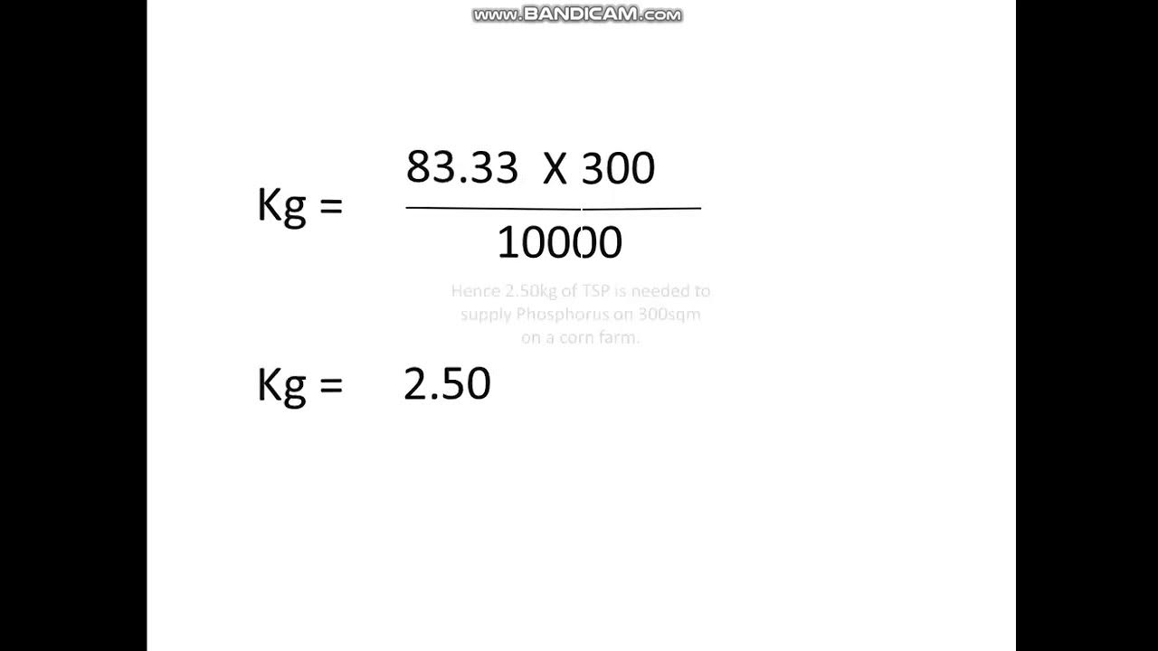 Calculation fertilizer application rate using single fertilizers. YouTube