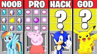 Minecraft Battle: CARTOON CRAFTING CHALLENGE - NOOB vs PRO vs HACKER vs GOD ~ Minecraft Animation