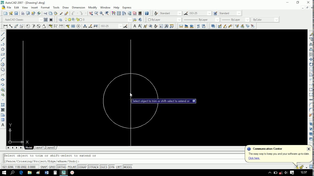 Autocad Memotong Dan Menyambung Garis Dengan Trim Dan Extend YouTube