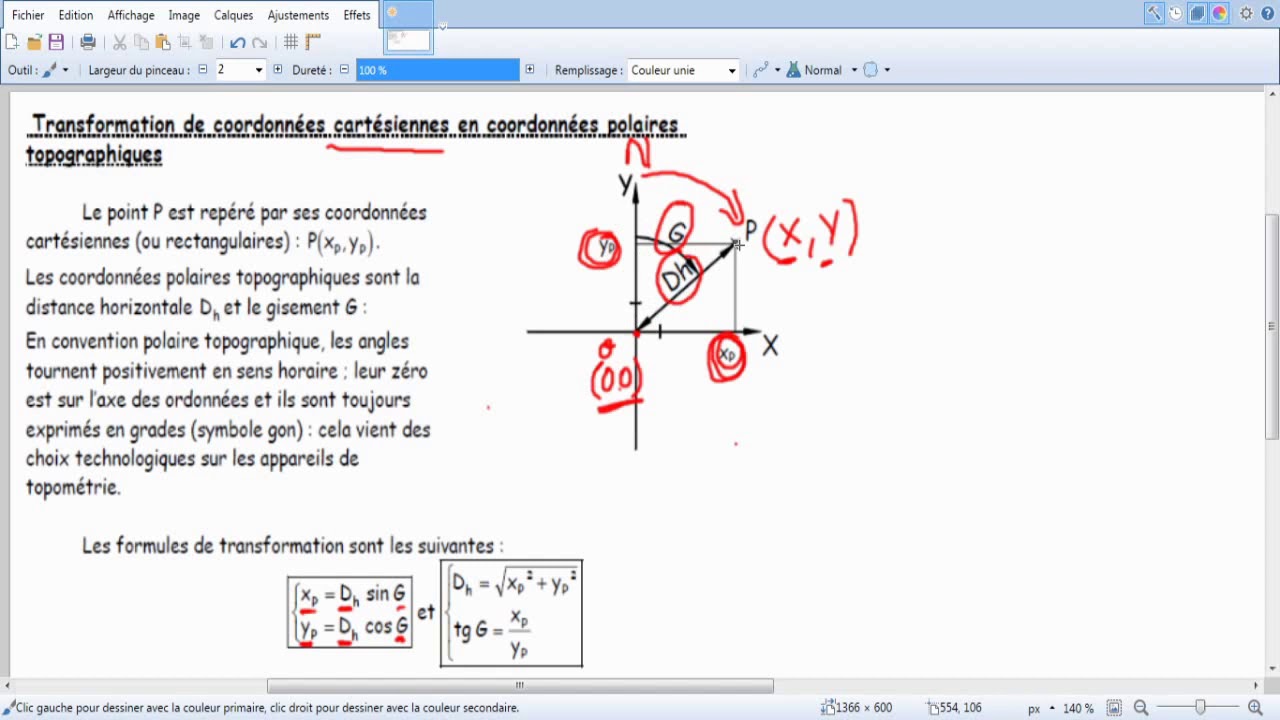 transformation des coordonnées cartésiennes en coordonnées polaires — free download