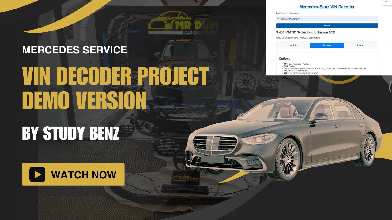 VIN Decoder Project By StudyBenz Demo Version - YouTube