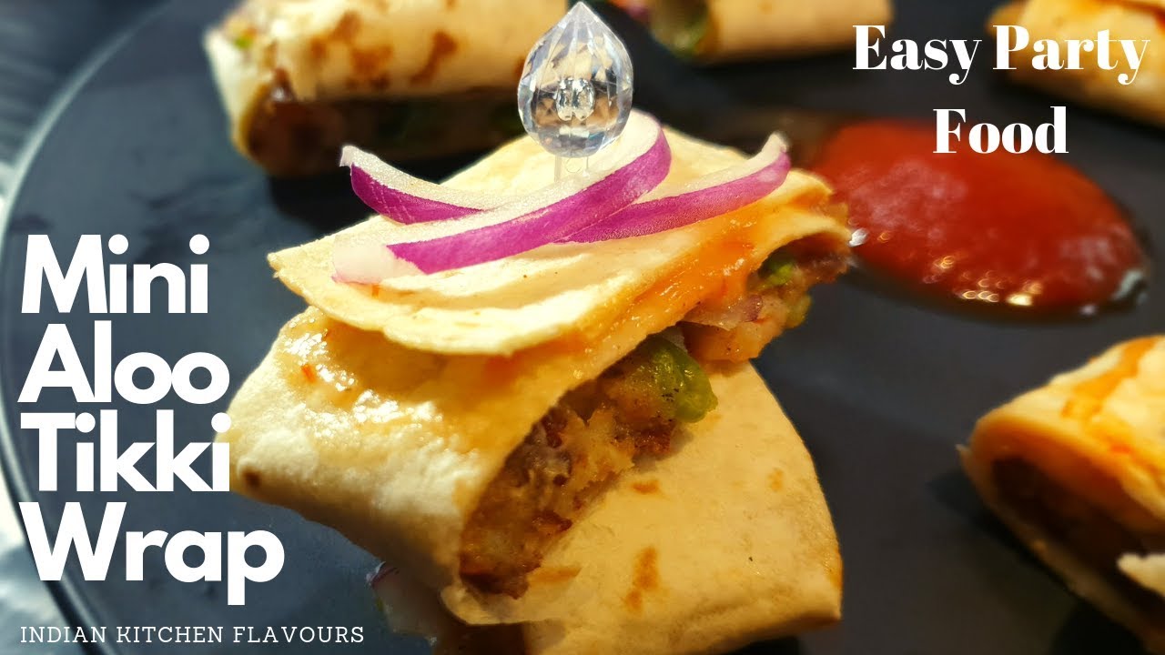 Mini Aloo Tikki Wrap | Quick & Easy Party Food | Party Finger Food