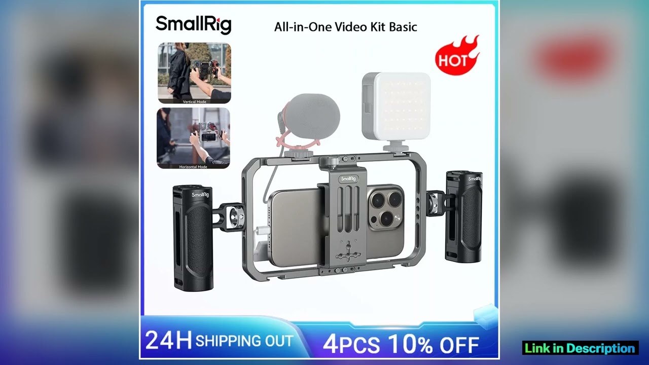 SmallRig Universal Phone Cage Smartphone Video Rig Kit w Handles Handheld Filmmaking Vlogging Case