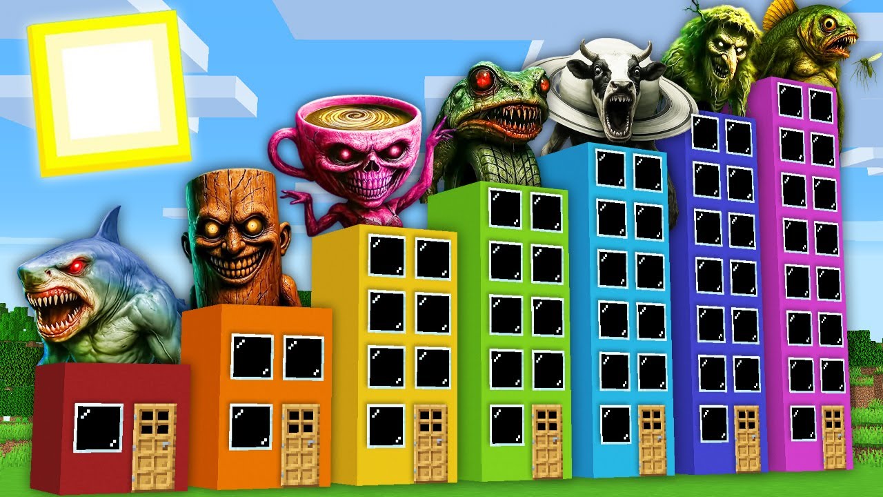 SURVIVAL IN HORROR TRALALERO TRALALA | TUNG TUNG SAHUR | BALLERINA CAPPUCCINO HOTELS in Minecraft !