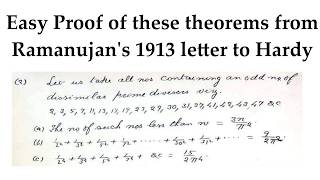 Proof of odd number of dissimilar prime divisors theorem from 1913 Ramanujan's letter to Hardy