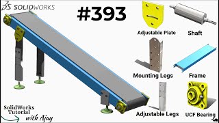 SolidWorks Design Tutorial: How to Create a Belt Conveyor with Angular Mounting #393 #designwithajay