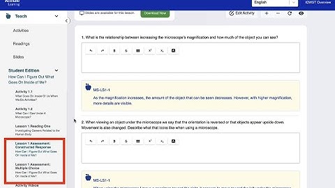 Assessments Update for the Activate Learning Digital Platform.