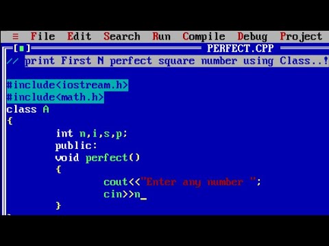 program perfect square print number using