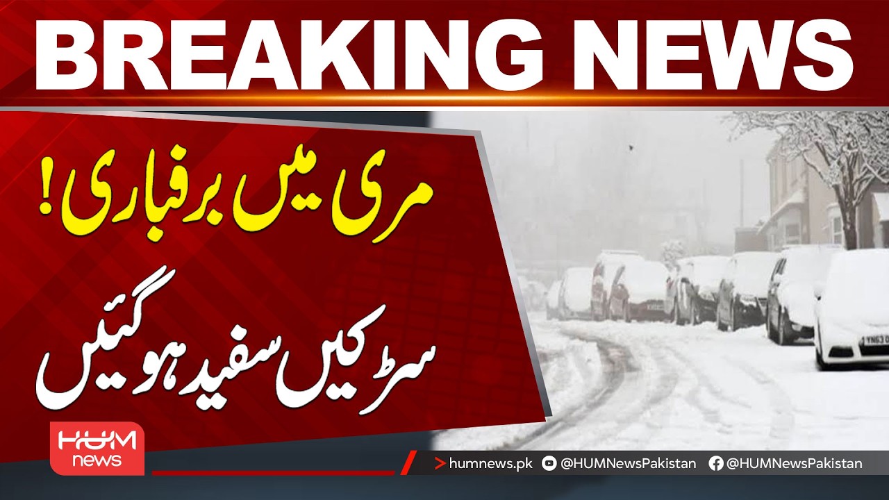 Snowfall in Murree! Roads Turn White | Breaking News | Hum News | Pakistan