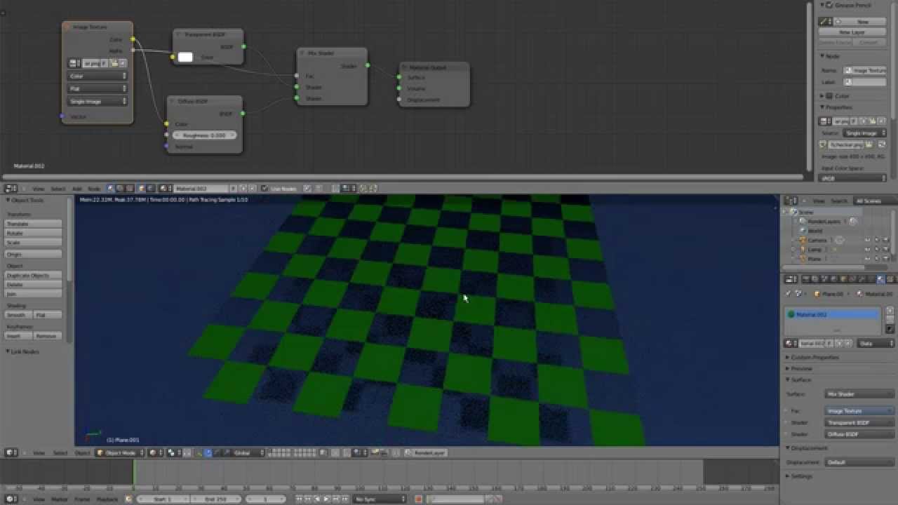 Blender Tutorial: Transparent PNG Texture in Cycles - YouTube