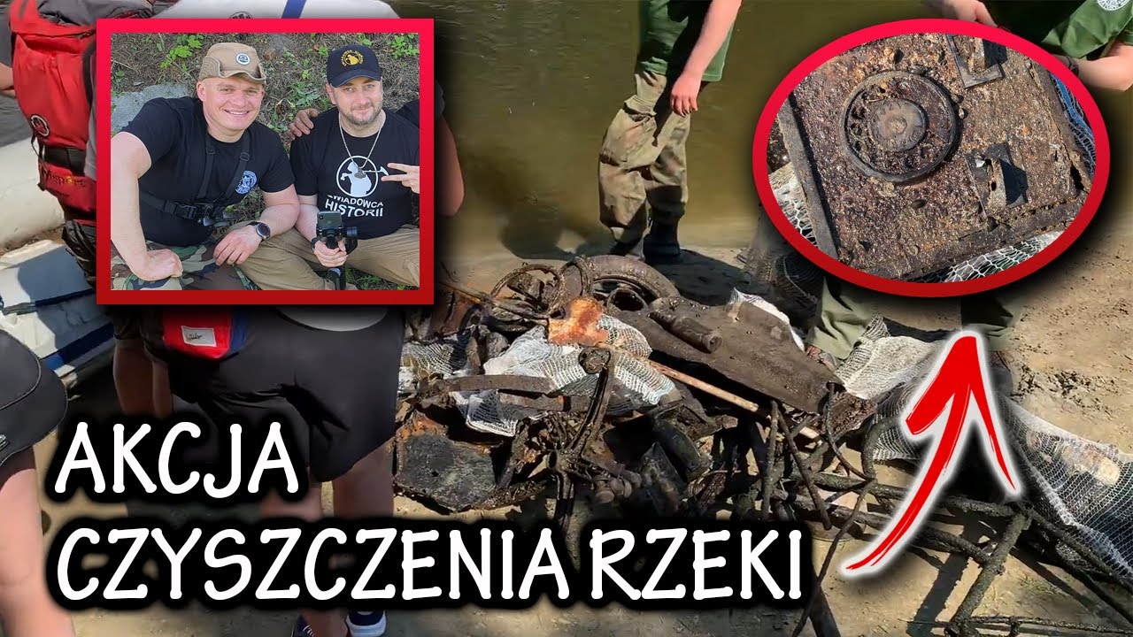 Akcja czyszczenia rzeki Pasłęka w Braniewie by pomóc domu dziecka w Fromborku z @Odkrywca Żbik