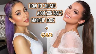 RECREATING ADDISON RAE X JAMES CHARLES GLAM MAKEUP LOOK + Q\&A