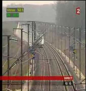 TGV, record de vitesse : 574,8 km/h (03/04/2007)