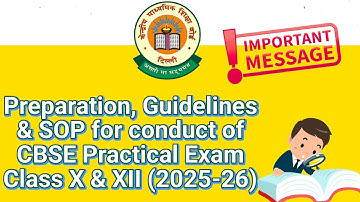 CBSE Guidelines and SOP for Board Practical Exam 2025-26