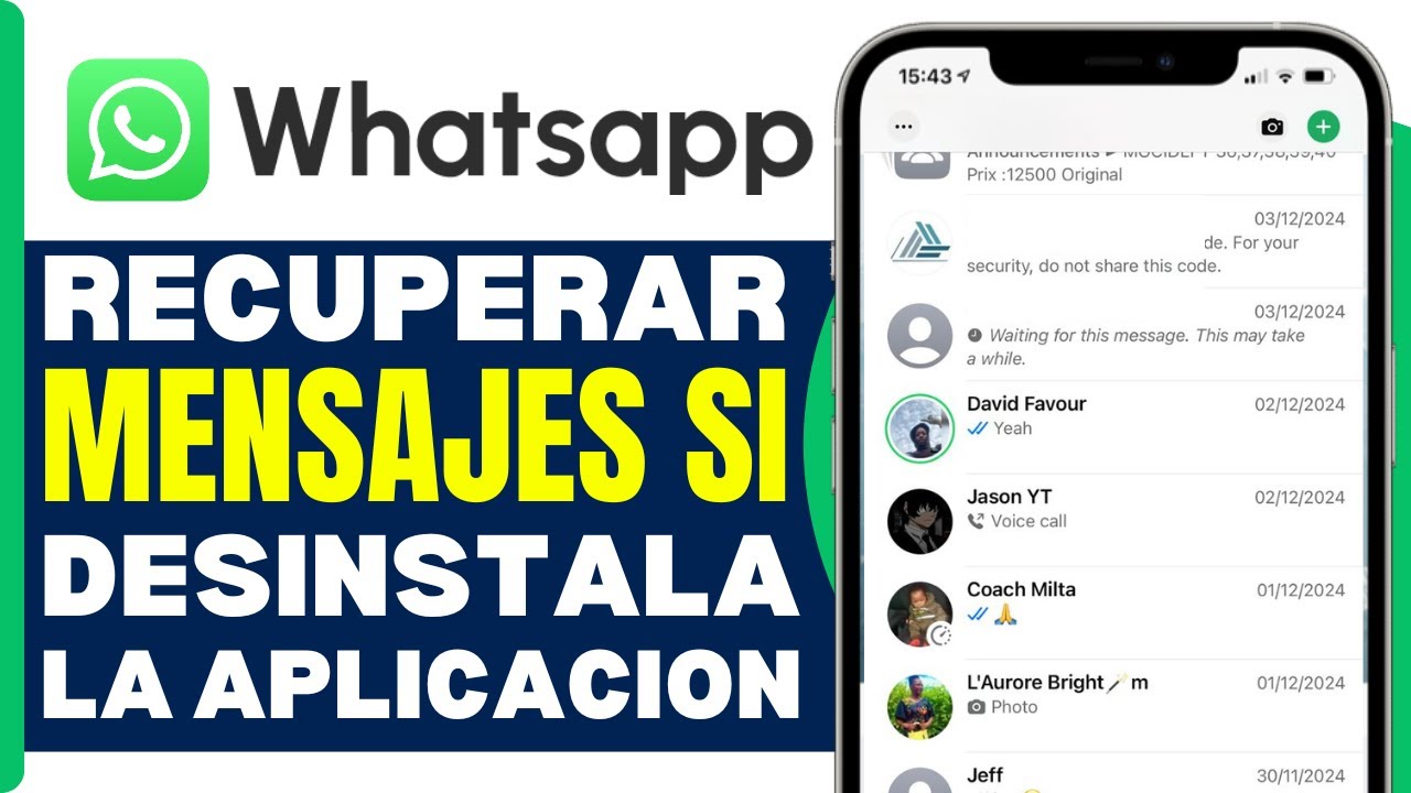 Como Recuperar Mensajes De Whatsapp Si Desinstala La Aplicacion ( En