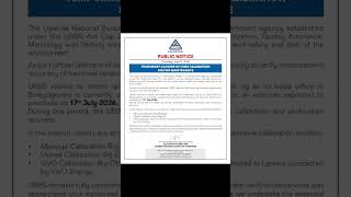 UNBS calibration rig temporarily closed for scheduled maintenence